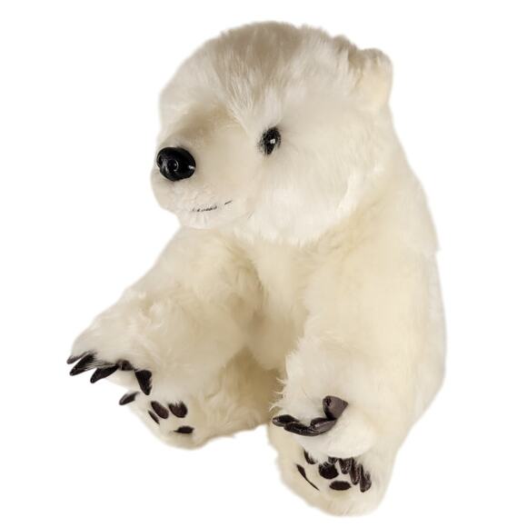 National Geographic Polar Bear Plush 10" White Stuffed Animal Toy with Claws - Picture 2 of 16